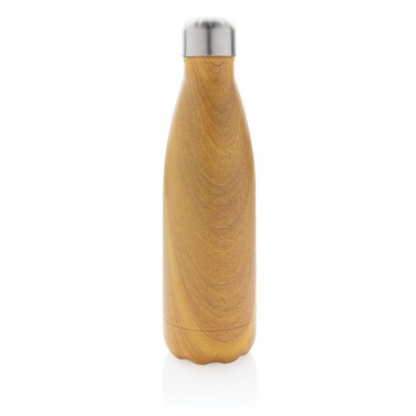 Logo trade corporate gift photo of: Vacuum insulated stainless steel bottle with wood print