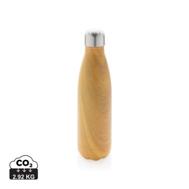 Logo trade business gift photo of: Vacuum insulated stainless steel bottle with wood print