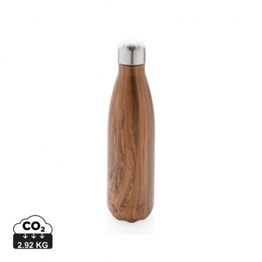 Logotrade promotional giveaway image of: Vacuum insulated stainless steel bottle with wood print