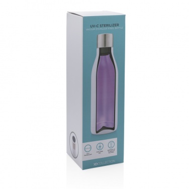 Logotrade promotional merchandise picture of: UV-C steriliser vacuum stainless steel bottle