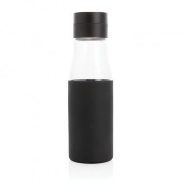 Logo trade corporate gifts picture of: Ukiyo glass hydration tracking bottle with sleeve