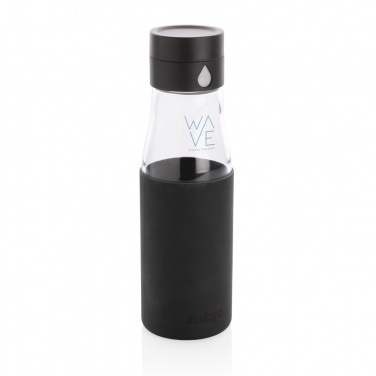 Logo trade promotional gifts image of: Ukiyo glass hydration tracking bottle with sleeve