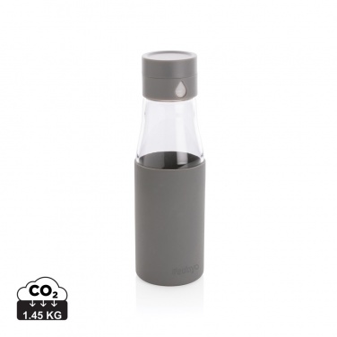 Logo trade promotional giveaways image of: Ukiyo glass hydration tracking bottle with sleeve