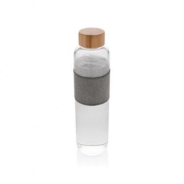 Logo trade promotional item photo of: Impact borosilicate glass bottle with bamboo lid