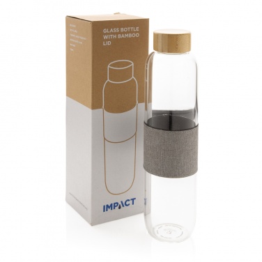 Logotrade promotional gift image of: Impact borosilicate glass bottle with bamboo lid