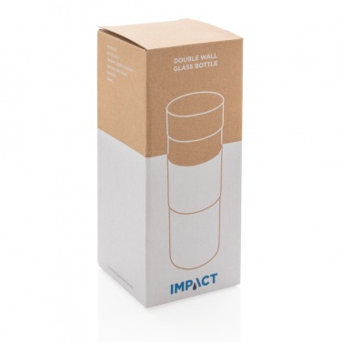 Logo trade business gift photo of: Impact double wall borosilicate glass bottle