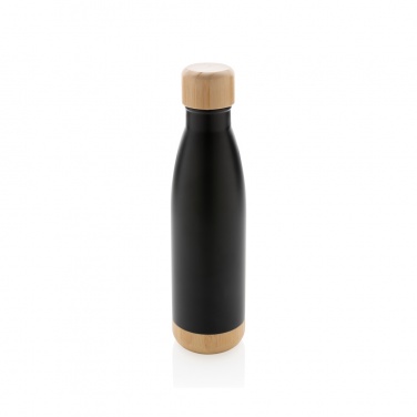 Logotrade promotional giveaway picture of: Vacuum stainless steel bottle with bamboo lid and bottom