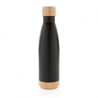 Logo trade promotional gift photo of: Vacuum stainless steel bottle with bamboo lid and bottom