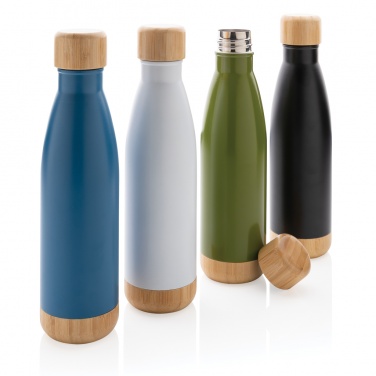 Logo trade promotional gift photo of: Vacuum stainless steel bottle with bamboo lid and bottom