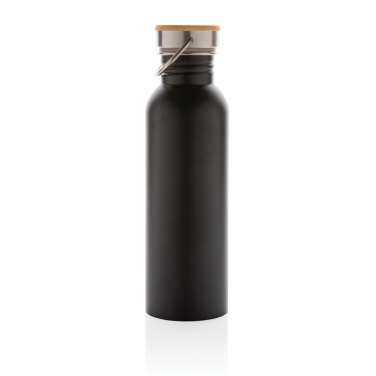 Logo trade business gift photo of: Modern stainless steel bottle with bamboo lid