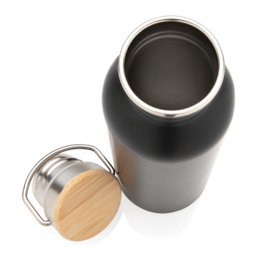 Logo trade promotional items image of: Modern stainless steel bottle with bamboo lid