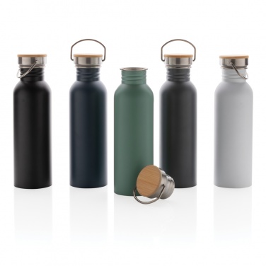 Logo trade promotional gift photo of: Modern stainless steel bottle with bamboo lid