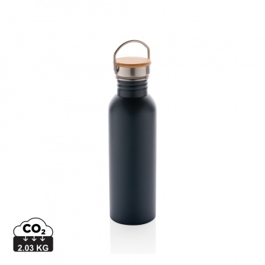 Logotrade corporate gift image of: Modern stainless steel bottle with bamboo lid