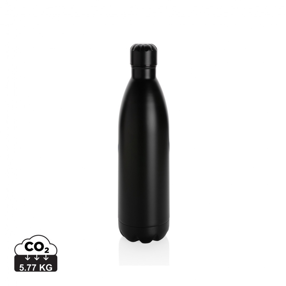 Logo trade business gifts image of: Solid colour vacuum stainless steel bottle 1L