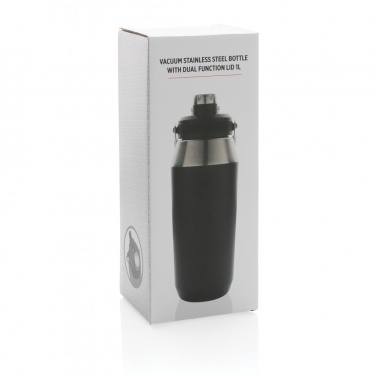 Logotrade promotional gift picture of: Vacuum stainless steel dual function lid bottle 1L