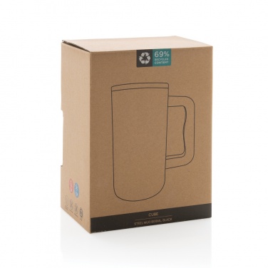 Logo trade advertising products image of: Cube RCS certified recycled steel mug 800ml