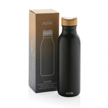 Logo trade business gifts image of: Avira Alcor RCS Re-steel single wall water bottle 600 ML