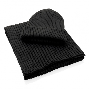 Logo trade business gifts image of: Impact AWARE™  Polylana® double knitted beanie