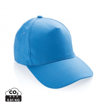 Logo trade business gifts image of: Impact 5panel 280gr Recycled cotton cap with AWARE™ tracer