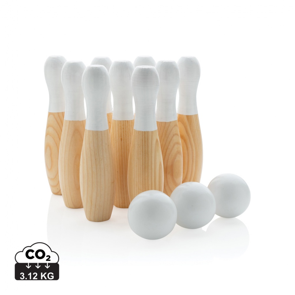 Logo trade business gift photo of: Wooden skittles set