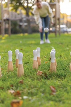 Logo trade promotional giveaways picture of: Wooden skittles set