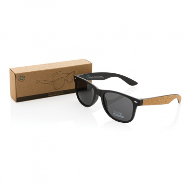 Logo trade promotional item photo of: GRS recycled PC plastic sunglasses with cork