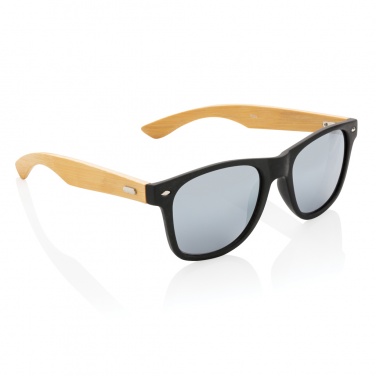 Logo trade corporate gift photo of: Bamboo and RCS recycled plastic sunglasses