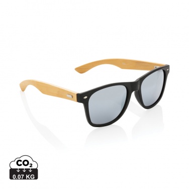 Logo trade corporate gift photo of: Bamboo and RCS recycled plastic sunglasses