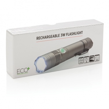 Logotrade promotional merchandise photo of: Rechargeable 3W flashlight