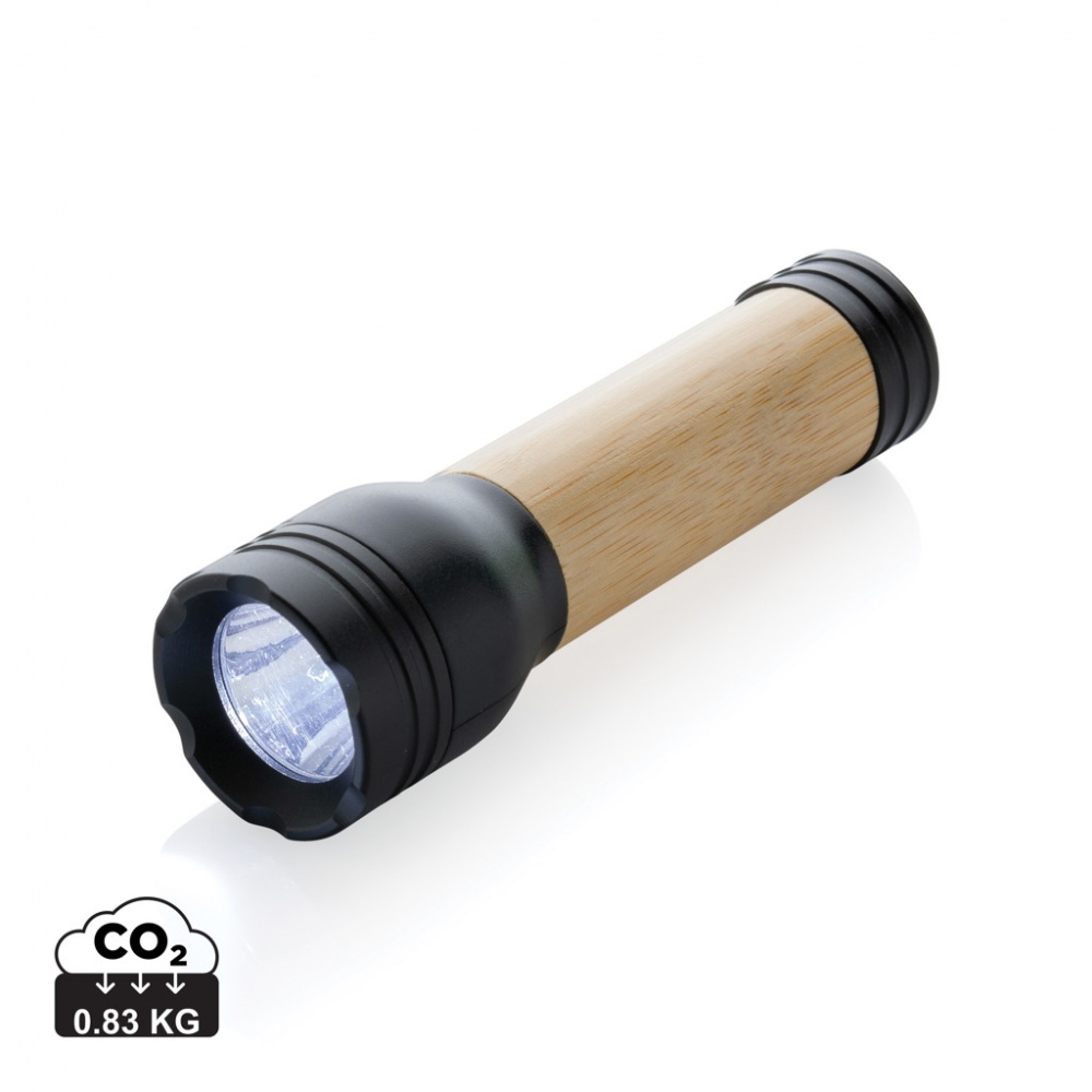 Logo trade promotional products image of: Lucid 1W RCS certified recycled plastic & bamboo torch