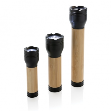 Logo trade promotional products image of: Lucid 1W RCS certified recycled plastic & bamboo torch