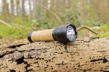 Logo trade promotional gift photo of: Lucid 1W RCS certified recycled plastic & bamboo torch