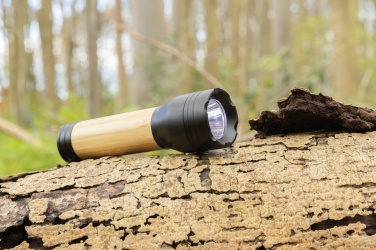 Logotrade promotional gift picture of: Lucid 3W RCS certified recycled plastic & bamboo torch