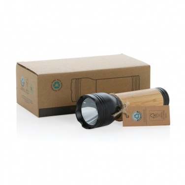 Logotrade business gift image of: Lucid 3W RCS certified recycled plastic & bamboo torch