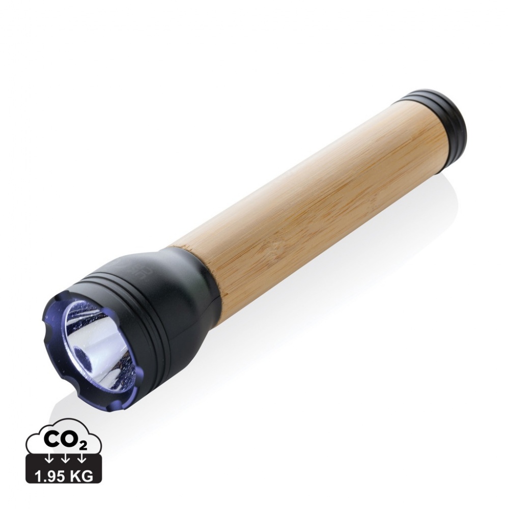 Logotrade promotional item picture of: Lucid 5W RCS certified recycled plastic & bamboo torch