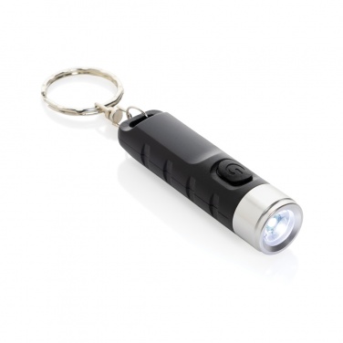 Logo trade promotional items image of: Globix RCS recycled plastic USB re-chargeable keychain torch