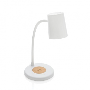 Logotrade corporate gift picture of: Zenara RCS recycled plastic and cork 15W wireless desk lamp