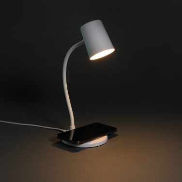 Logotrade promotional giveaway picture of: Zenara RCS recycled plastic and cork 15W wireless desk lamp