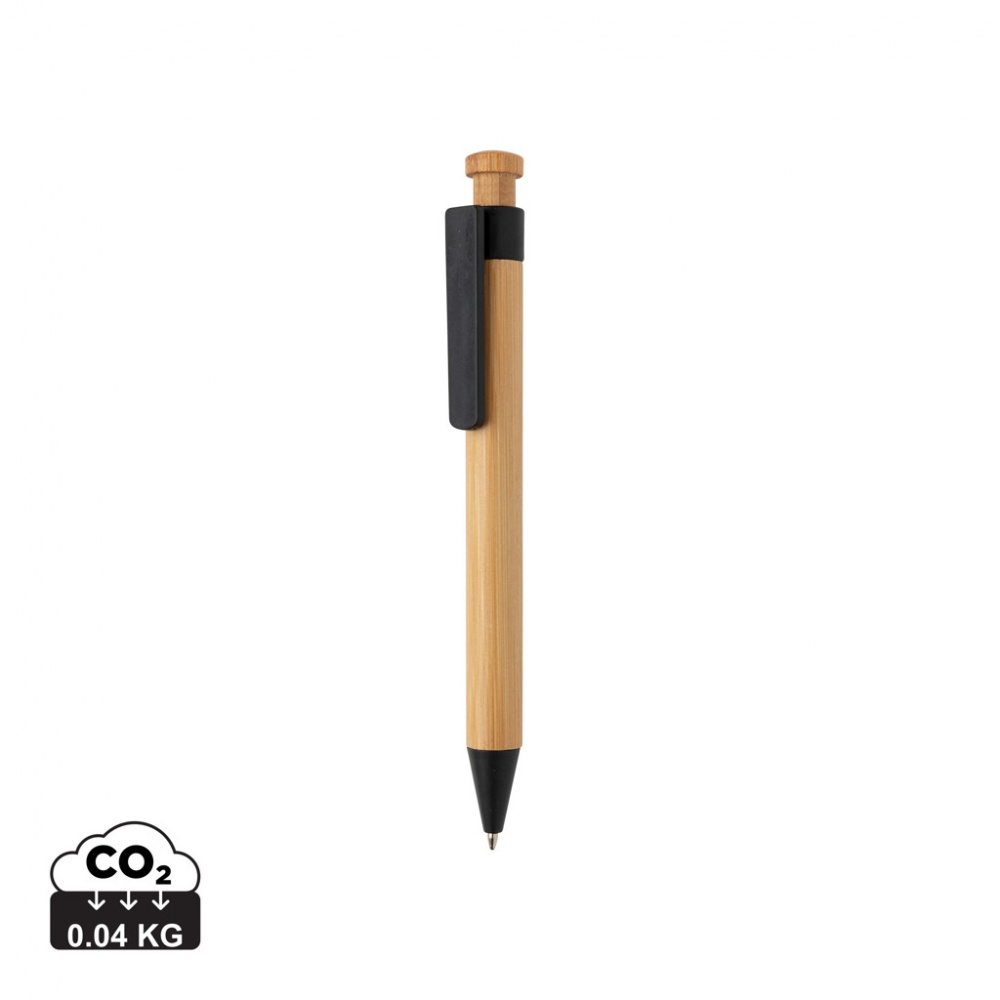 Logo trade promotional products picture of: Bamboo pen with wheatstraw clip