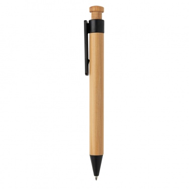 Logo trade promotional merchandise picture of: Bamboo pen with wheatstraw clip