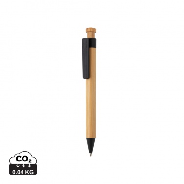 Logo trade promotional merchandise photo of: Bamboo pen with wheatstraw clip