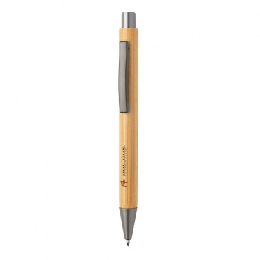 Logo trade promotional items image of: Slim design bamboo pen