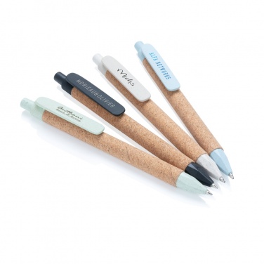 Logo trade promotional merchandise photo of: Write wheatstraw and cork pen