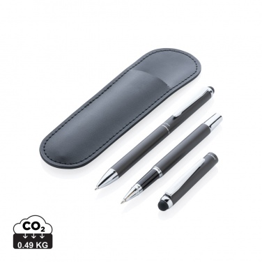 Logotrade promotional giveaway image of: Swiss Peak deluxe pen set in PU pouch