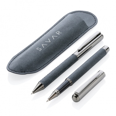 Logotrade promotional gift image of: Recycled leather pen set