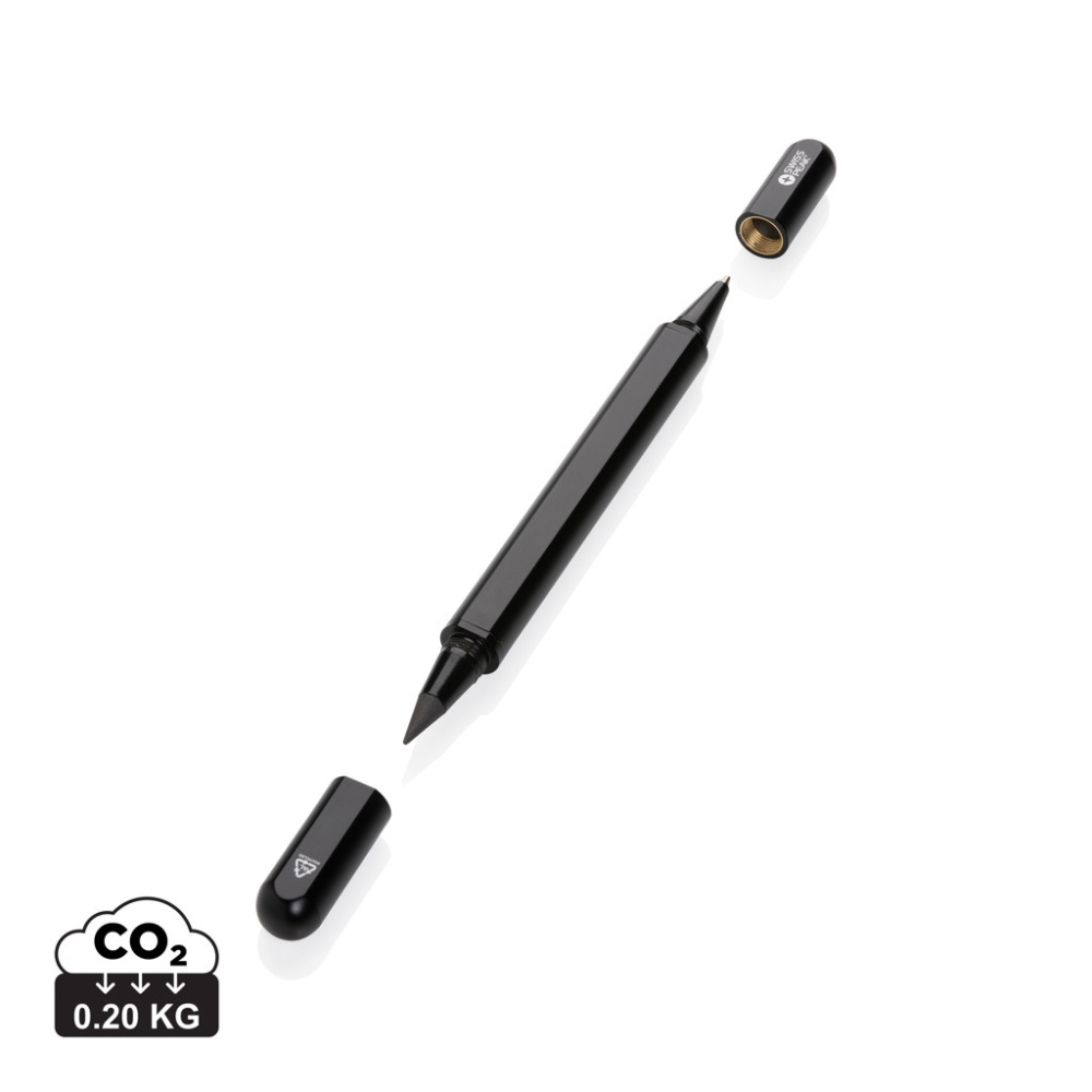 Logo trade business gifts image of: Swiss Peak Storm RCS recycled aluminum dual tip pen