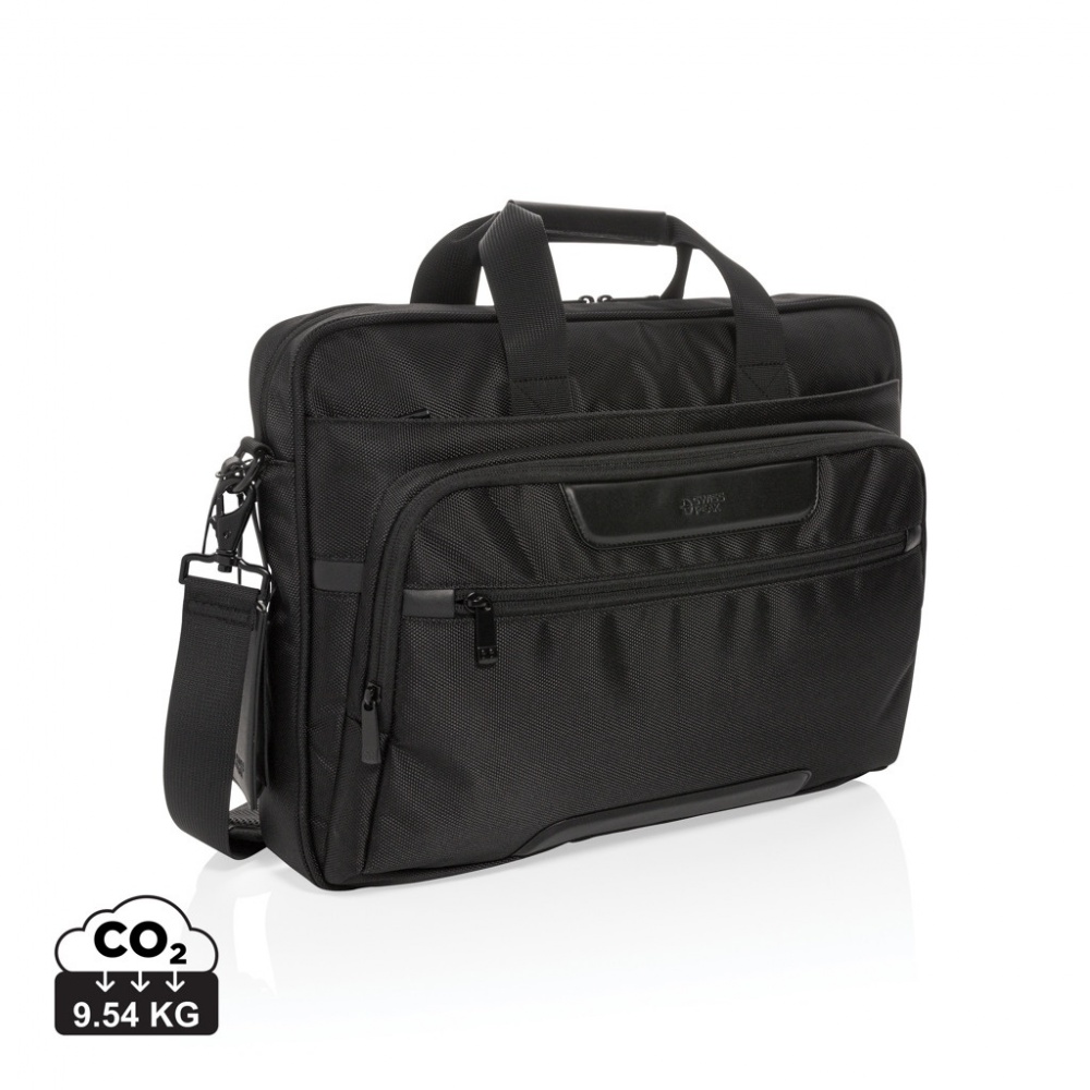 Logo trade corporate gifts image of: Swiss Peak RPET Voyager RFID 15.6" laptop bag