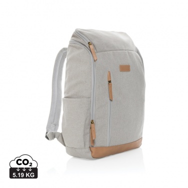 Logotrade promotional giveaway image of: Impact AWARE™ 16 oz. recycled canvas 15" laptop backpack