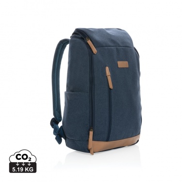 Logo trade promotional item photo of: Impact AWARE™ 16 oz. recycled canvas 15" laptop backpack