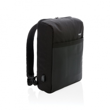 Logotrade promotional product picture of: Swiss Peak 15" anti-theft RFID & USB backpack PVC free